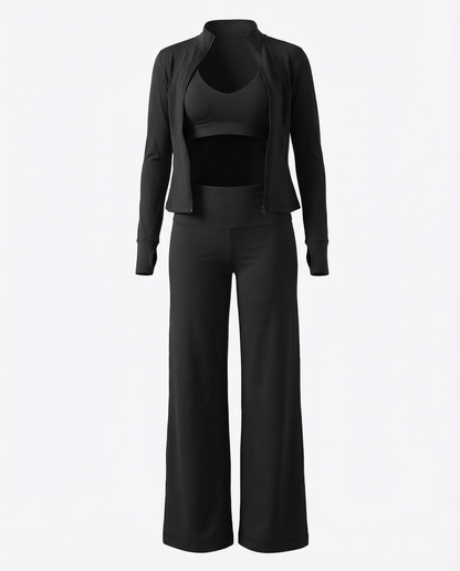 High Waisted Activewear Set | 3-Piece Matching Workout Set for Women