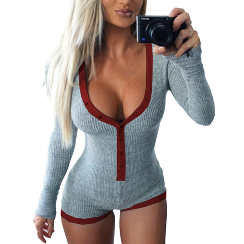 Knitted Long Sleeve V-Neck Bodysuit