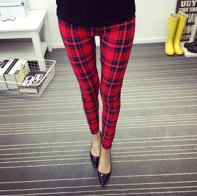 Guitar Plaid Thin Leggings