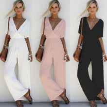 Load image into Gallery viewer, Fashion Women V Neck Loose Jumpsuit