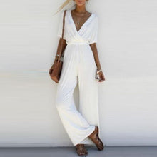 Load image into Gallery viewer, Fashion Women V Neck Loose Jumpsuit