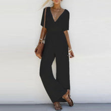 Load image into Gallery viewer, Fashion Women V Neck Loose Jumpsuit