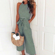 Load image into Gallery viewer, Women Sleeveless Striped Jumpsuit