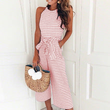 Load image into Gallery viewer, Women Sleeveless Striped Jumpsuit