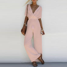 Load image into Gallery viewer, Fashion Women V Neck Loose Jumpsuit